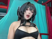 Cosplay asiatique fille taquine
